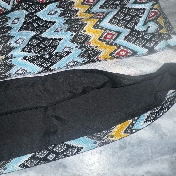 Ann Taylor LOFT Yellow Blue Black Tribal Print Short A-Line Skirt Women’s Size 6 - Picture 8 of 10